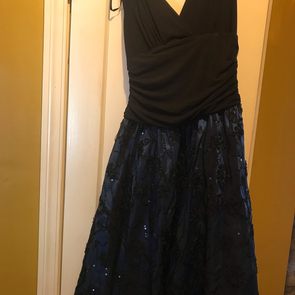Brand new with tags blue and black formal dress